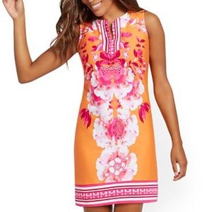 NWT. Orange cotton shift dress NY&Co. Size M.